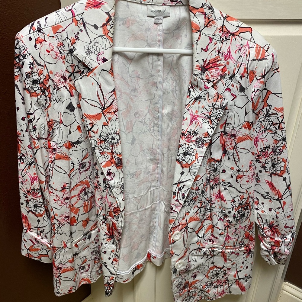 Floral blazer with white background